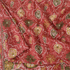 Sanskriti Vintage Sarees 6yd Quilting Felting Craft Fabric Red Pure Silk Sari