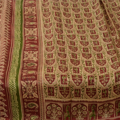 Sanskriti Vintage Sarees Blend Silk 5yd Quilting Felting Craft Fabric Print Sari