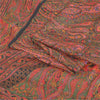 Sanskriti Vintage Sarees Green/Red Indian Blend Silk Print Sari 6yd Craft Fabric