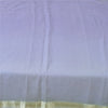 Sanskriti Vintage Sarees Soft Lilac Pure ChiffonSilk Zari Border Sari 5yd Fabric