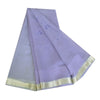 Sanskriti Vintage Sarees Soft Lilac Pure ChiffonSilk Zari Border Sari 5yd Fabric