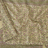 Sanskriti Vintage Sarees Ivory Indian Blend Silk Printed Sari 6yd Craft Fabric