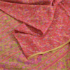 Sanskriti Vintage Sarees Red 6yd Quilting Felting Craft Fabric Pure Silk Sari