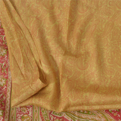 Sanskriti Vintage Sarees 5yd Quilting Felting Craft Fabric Blend Silk Print Sari