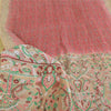 Sanskriti Vintage Sarees Red/Brown Indian Pure Silk Print Sari 5yd Craft Fabric