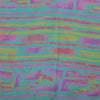 Sanskriti Vintage Sarees Green/Pink Blend Chiffon Printed Sari 5yd Craft Fabric