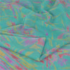 Sanskriti Vintage Sarees Green/Pink Blend Chiffon Printed Sari 5yd Craft Fabric