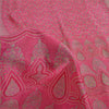 Sanskriti Vintage Sarees Hot-Pink Pure Silk Printed Sari 5yd Craft Fabric