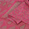 Sanskriti Vintage Sarees Hot-Pink Pure Silk Printed Sari 5yd Craft Fabric