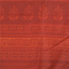 Sanskriti Vintage Sarees Peach /Red 100% Pure Silk Printed Sari 5yd Craft Fabric