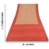 Sanskriti Vintage Sarees Peach /Red 100% Pure Silk Printed Sari 5yd Craft Fabric