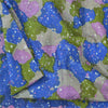 Sanskriti Vintage Sarees From India Blue Blend Silk Print Sari 5yd Craft Fabric