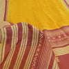 Sanskriti Vintage Sarees Indian Yellow Pure Silk Printed Sari 5yd Craft Fabric