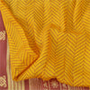 Sanskriti Vintage Sarees Indian Yellow Pure Silk Printed Sari 5yd Craft Fabric