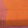 Sanskriti Vintage Sarees Orange/Pink Pure Chiffon Silk Printed Sari Craft Fabric