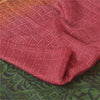 Sanskriti Vintage Sarees Pink/Green Pure Silk Printed Sari 5yd Soft Craft Fabric