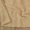 Sanskriti Vintage Sarees Light Brown 100%Pure Silk Printed Sari 5yd Craft Fabric