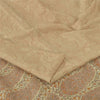 Sanskriti Vintage Sarees Light Brown 100%Pure Silk Printed Sari 5yd Craft Fabric