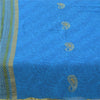 Sanskriti Vintage Sarees Blue Woven Printed Pure Georgette Sari 5yd Craft Fabric