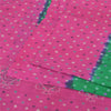 Sanskriti Vintage Sarees Green/Pink Pure Silk Bandhani Printed Sari 5yd Fabric