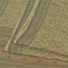 Sanskriti Vintage Sarees Shades of Cream Pure Silk Printed Sari 5yd Craft Fabric