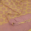 Sanskriti Vintage Sarees Yellow/Pink Blend Chiffon Printed Sari 5yd Craft Fabric