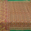 Sanskriti Vintage Sarees From India Red Pure Silk Printed Sari 5yd Craft Fabric