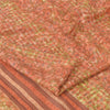 Sanskriti Vintage Sarees Peach Indian Pure Silk Printed Sari 5yd Craft Fabric