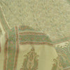 Sanskriti Vintage Sarees Olive Green 100% Pure Silk Print Sari 6yd Craft Fabric