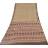 Sanskriti Vintage Sarees Cream/Brown Woven Print Cotton Silk Sari Craft Fabric