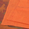 Sanskriti Vintage Sarees Orange Indian Pure Silk Printed Sari 6yd Craft Fabric