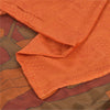 Sanskriti Vintage Sarees Orange Indian Pure Silk Printed Sari 6yd Craft Fabric