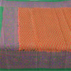 Sanskriti Vintage Sarees Indian Orange Pure Silk Printed Sari 5yd Craft Fabric