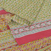 Sanskriti Vintage Sarees Indian Multi Pure Silk Printed Sari 5yd Craft Fabric