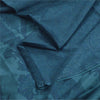 Sanskriti Vintage Sarees Teal Blue 100% Pure Silk Printed Sari 5yd Craft Fabric