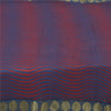 Sanskriti Vintage Sarees Blue/Red Blend Chiffon Printed Woven Sari 5yd Fabric