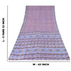 Sanskriti Vintage Sarees Purple 100% Pure Silk Printed Sari 5yd Craft Fabric