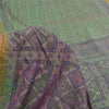 Sanskriti Vintage Sarees Pastel-Green Zari Border Pure Silk Print Sari Fabric