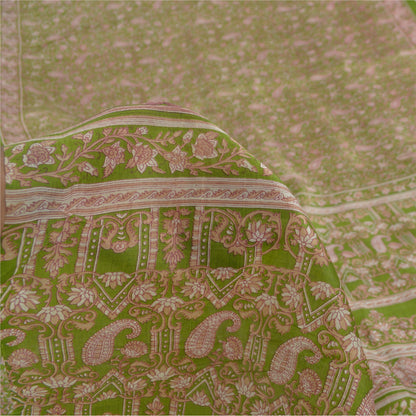 Sanskriti Vintage Sarees 6yd Quilting Felting Craft Fabric Pure Silk Print Sari