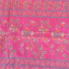 Sanskriti Vintage Sarees Quilting Felting Craft Fabric Pink Pure Silk Print Sari