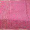 Sanskriti Vintage Sarees Quilting Felting Craft Fabric Pink Pure Silk Print Sari