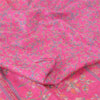 Sanskriti Vintage Sarees Quilting Felting Craft Fabric Pink Pure Silk Print Sari