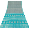 Sanskriti Vintage Sarees 6yd Quilting Felting Craft Fabric Blue Pure Silk Sari