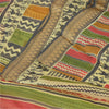 Sanskriti Vintage Sarees Multi Warli Art Pure Silk Printed Sari 5yd Craft Fabric