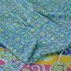 Sanskriti Vintage Sarees Blue From India Pure Silk Printed Sari 5yd Craft Fabric