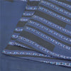 Sanskriti Vintage Sarees Indian Blue Pure Silk Printed Sari 6yd Craft Fabric