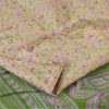 Sanskriti Vintage Sarees Lemon Indian Pure Silk Printed Sari 6yd Craft Fabric