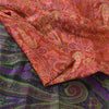 Sanskriti Vintage Sarees From India Red Pure Silk Printed Sari 5yd Craft Fabric