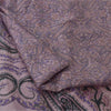 Sanskriti Vintage Sarees Mauve Indian Pure Silk Printed Sari 6yd Craft Fabric