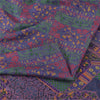 Sanskriti Vintage Sarees Purple Pure Silk Printed Sari 5yd Craft Fabric